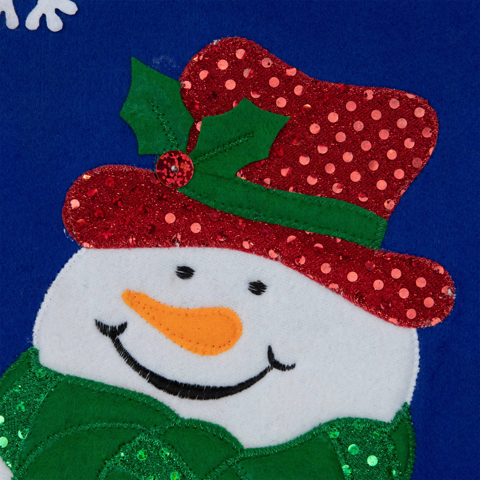 20" Blue Mini Tree Skirt with Embellished Snowman